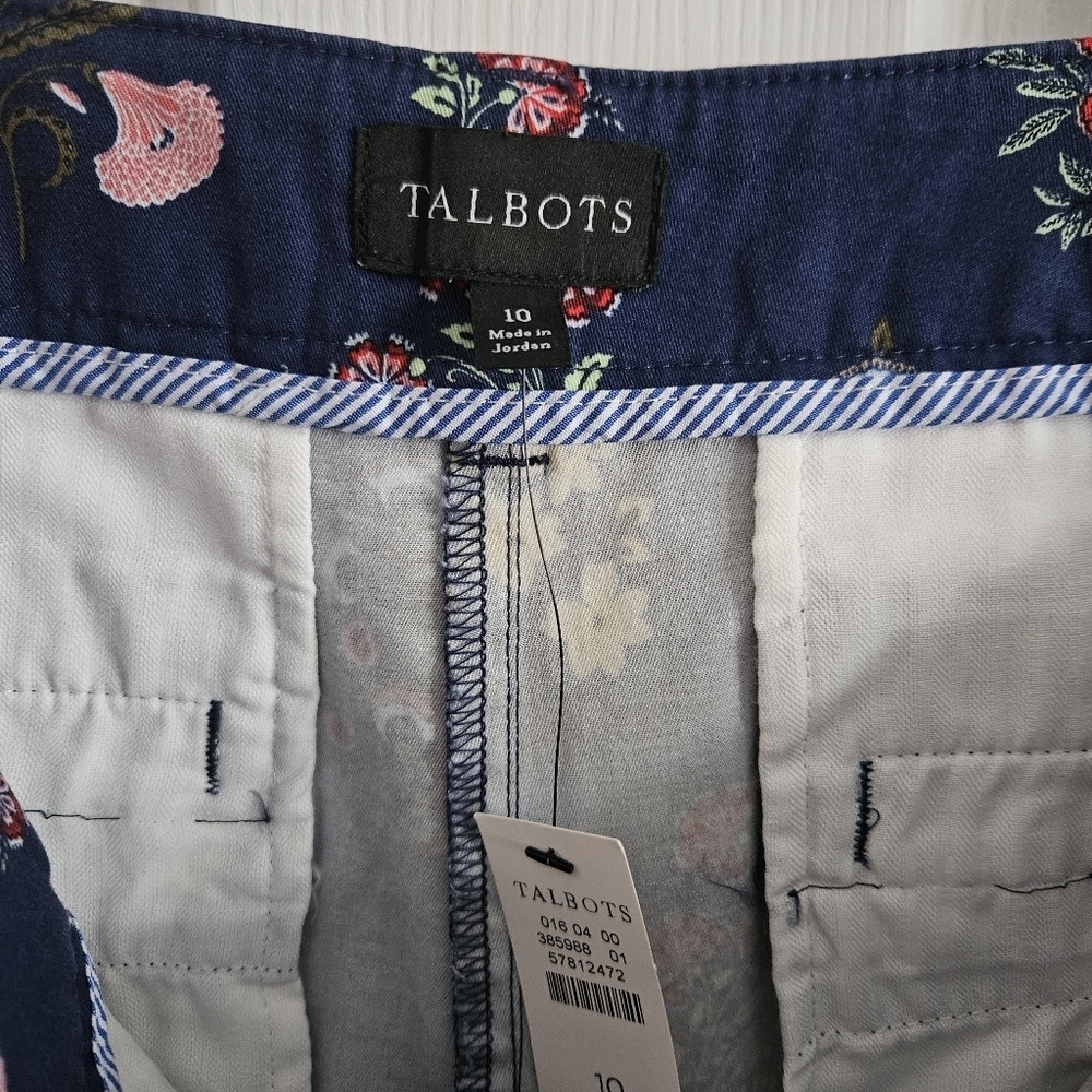 NWT Talbots Wide Ankle Twill Pants- Floral Radiance - Picture 8 of 8